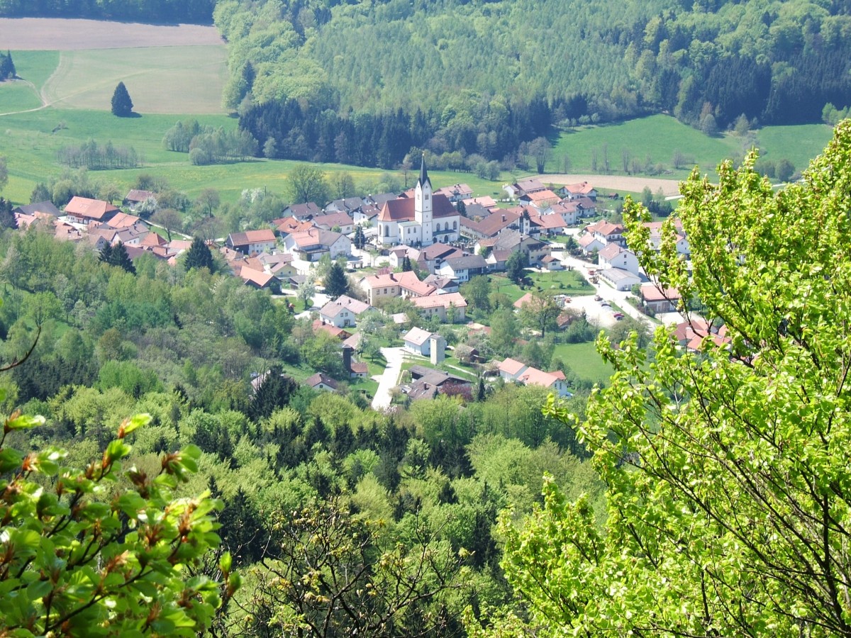 Blick vom kleinen Büchelstein auf Grattersdorf