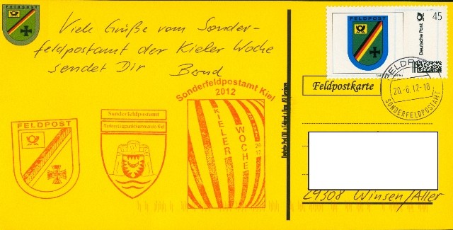 Motiv: Neutral, Beschriftung, "Deutsche Post DHL Feldpost Bonn, ASt Kenzingen"