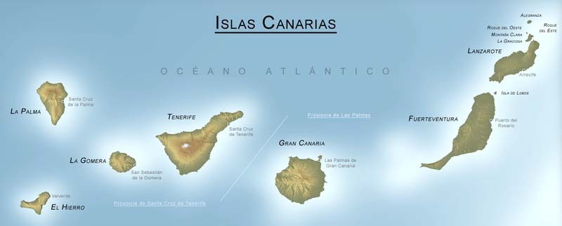 Übersichtskarte Kanarische Inseln