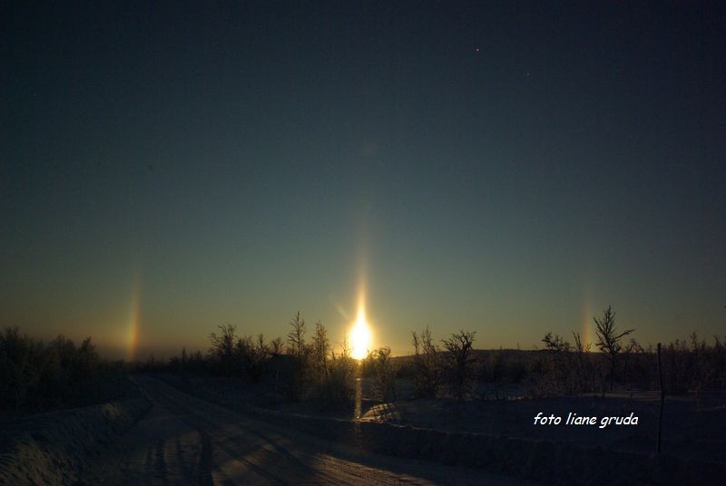 Lichteffekt Halo Sonne Lappland Sapmi Schweden