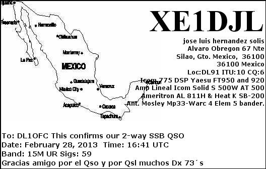 XE1DJL Mexico.