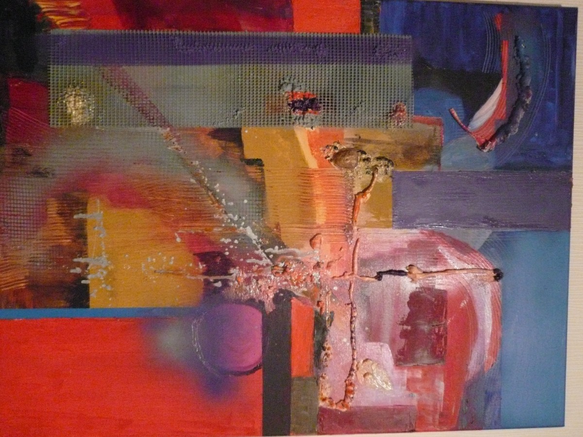 Der Weg ins Ich ... Collage, 2011  Öl auf Leinwand