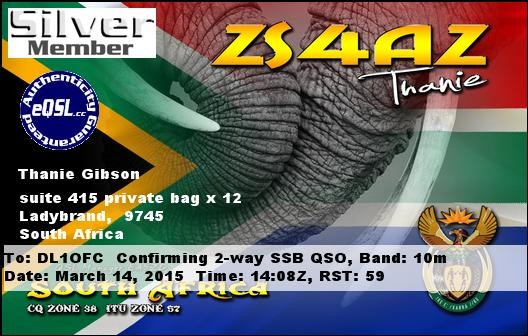 ZS4AZ South Africa.
