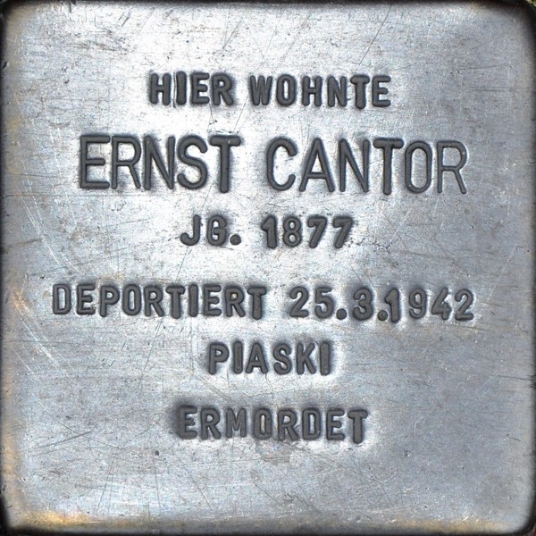 Stolperstein von: Ernst Cantor