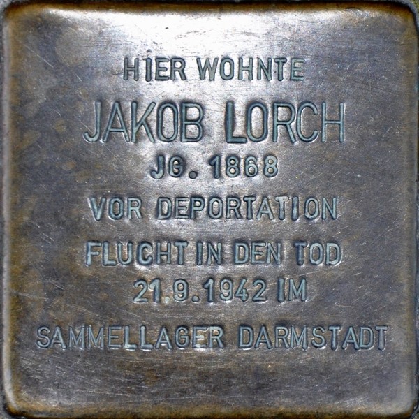 Stolperstein von: Jakob Lorch