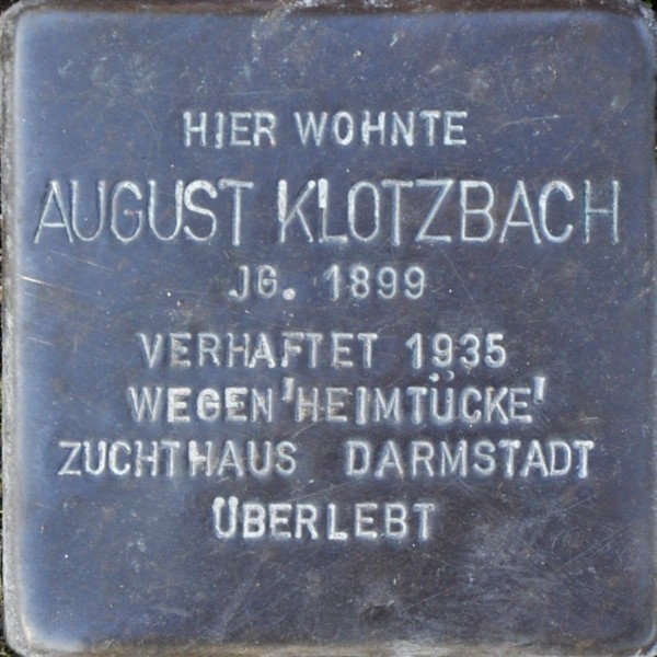 Stolperstein von: August Klotzbach