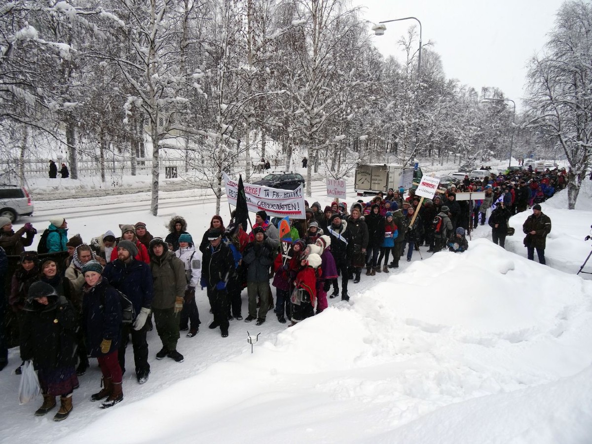 Sápmi Jokkmokk Gruvfrtitt Demonstration