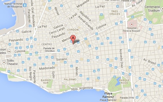 Map--Location of La Papoñita in Montevideo