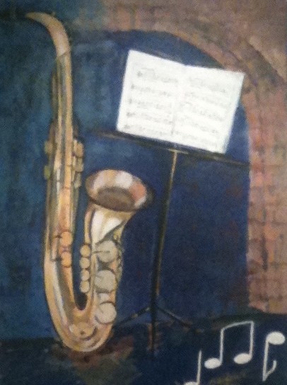 Gemälde von Ina Gerlach "Saxofon"