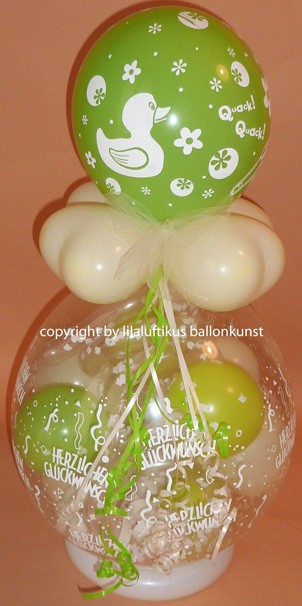 Geschenkballon zur Geburt oder Taufe mit Geschenk