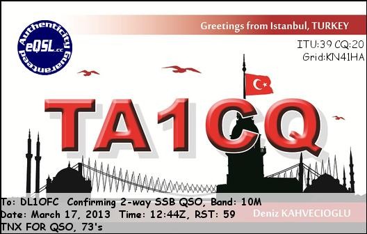 TA1CQ Türkei.