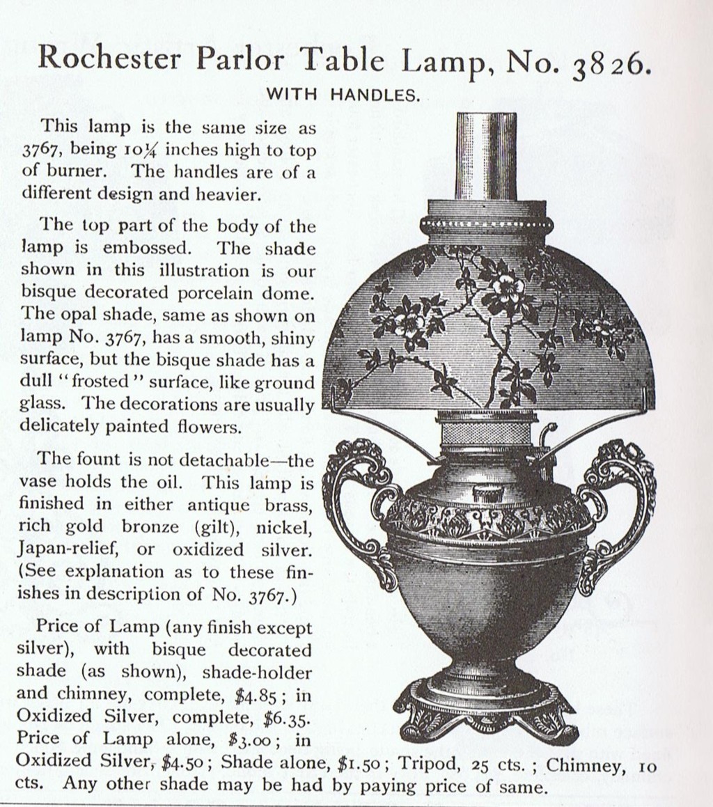 Rochester Miller Lamp Center Draft Kerosene Lamps