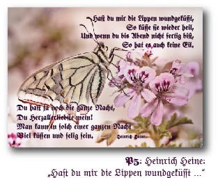 Heinrich Heine, Postkarte, Fraktur