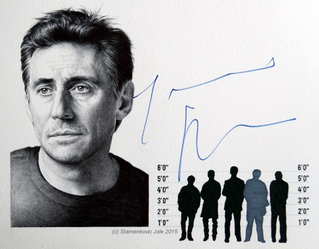 Jole Stamenkovic Gabriel Byrne signed portraits 
