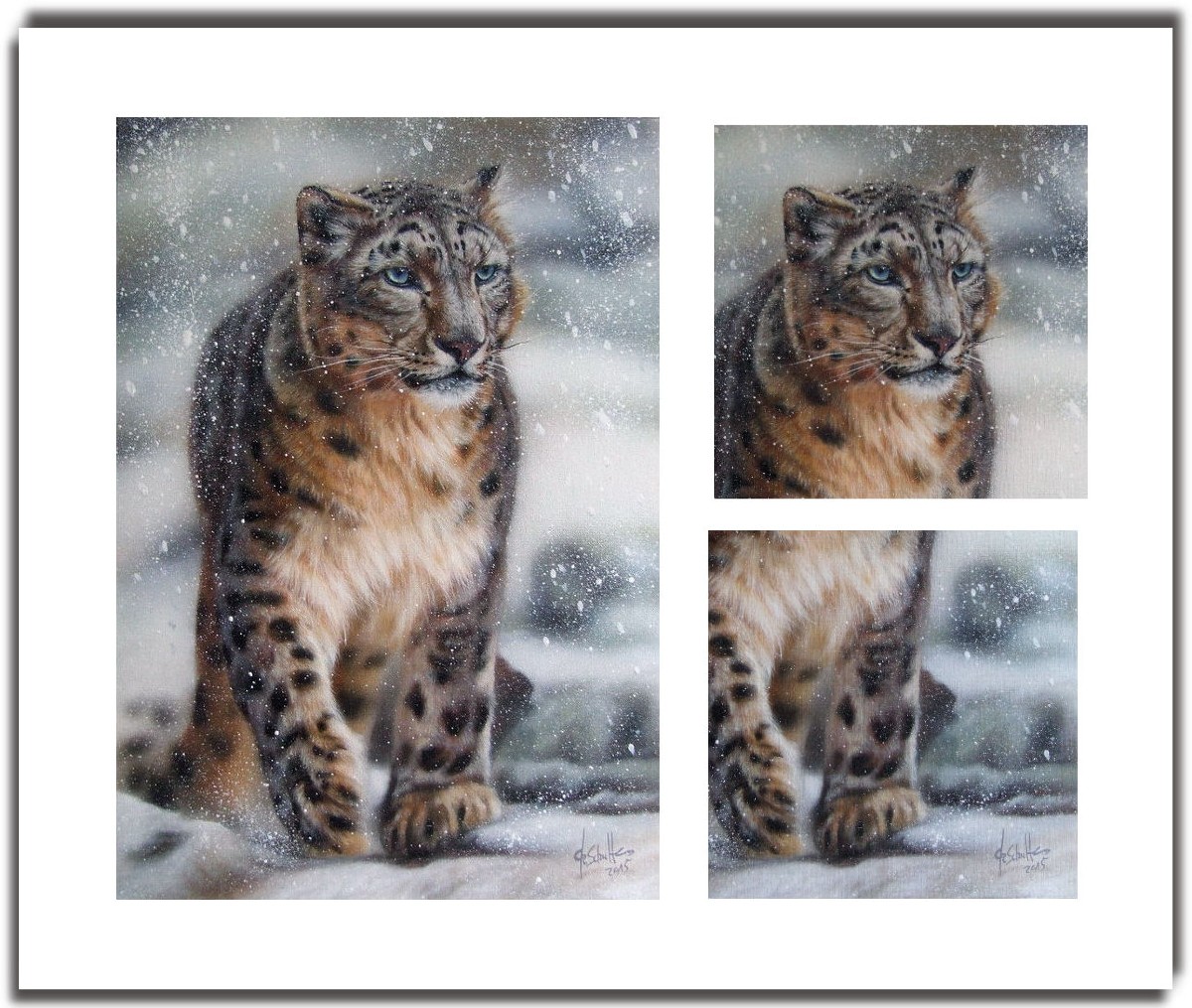Snow Leopard oil painting