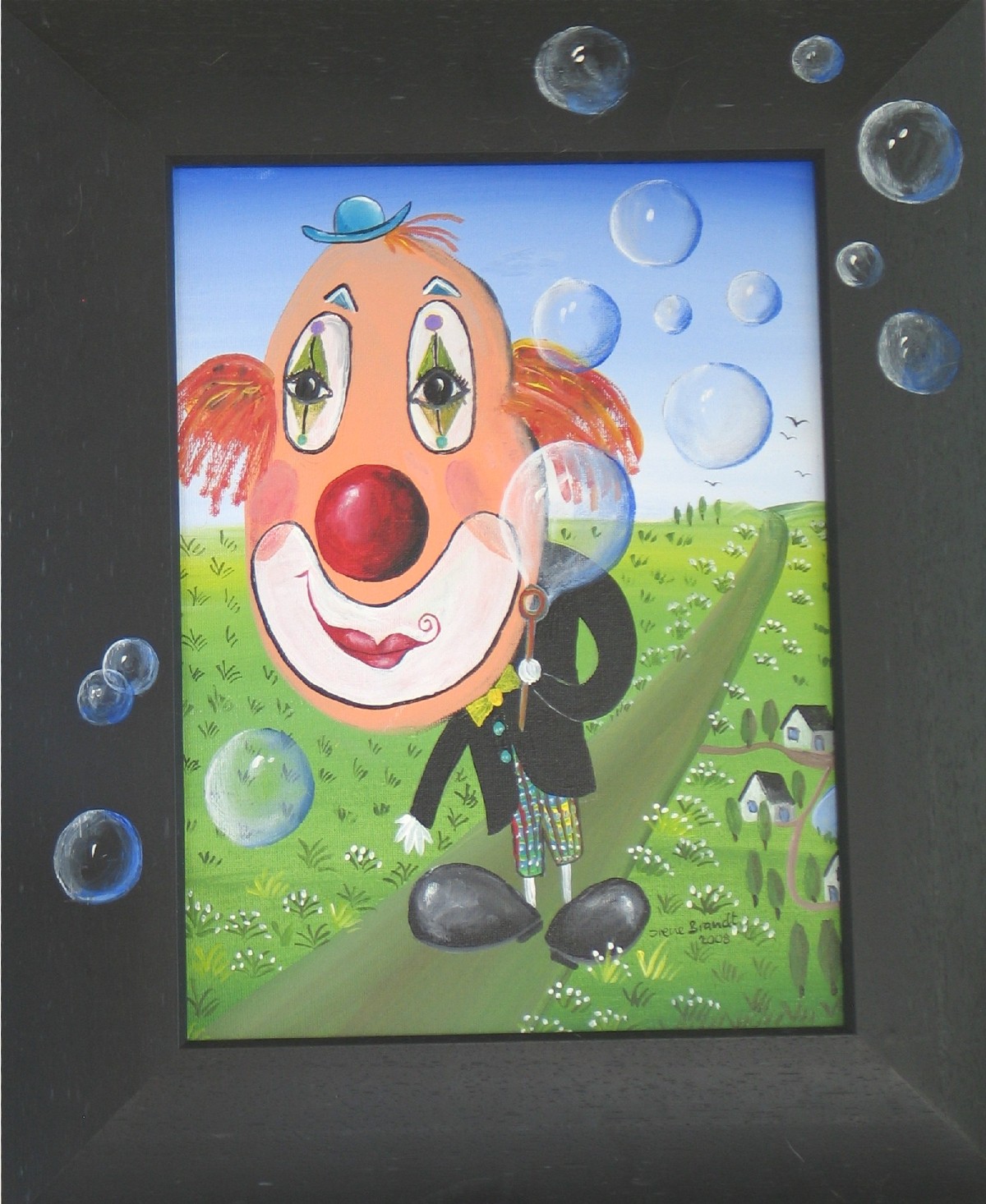 clown funny bubbles red nose lovely view