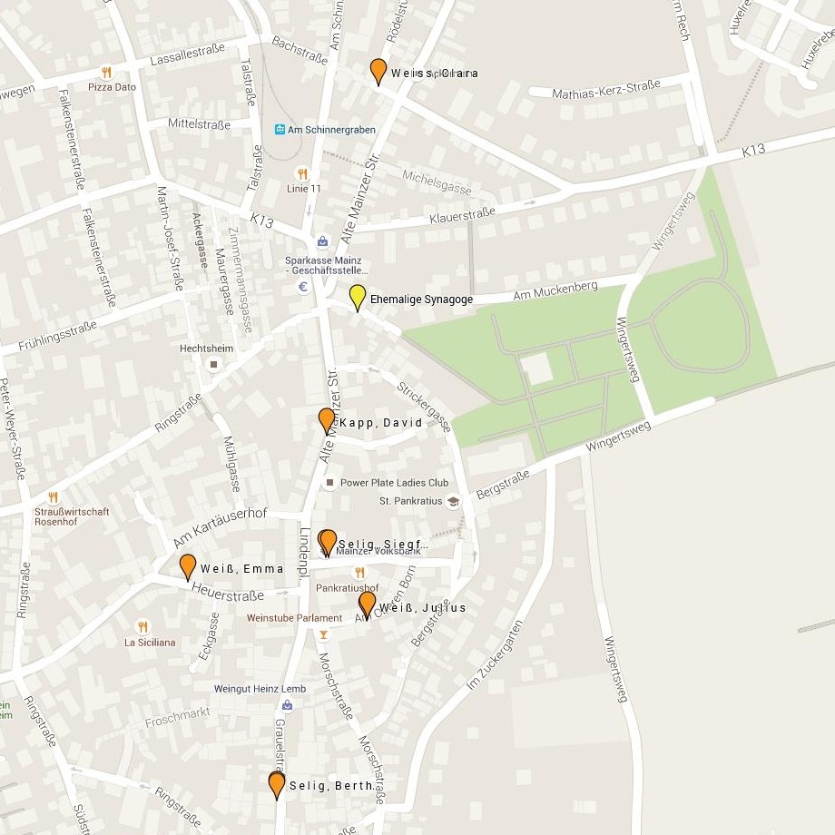 Google My Maps, Stolpersteine-Mainz