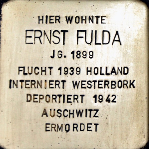 Stolperstein von: Ernst Fulda
