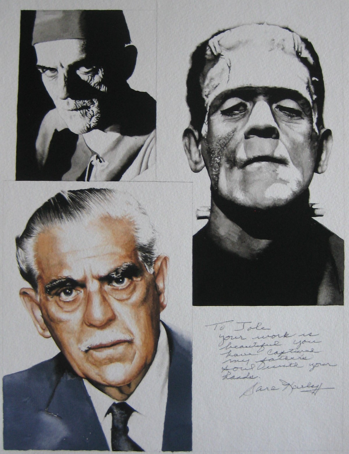 Boris Karloff Jole Stamenkovc signedportraits 