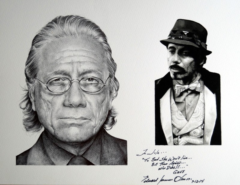 Edward James Olmos signed portraits Stamenkovic 