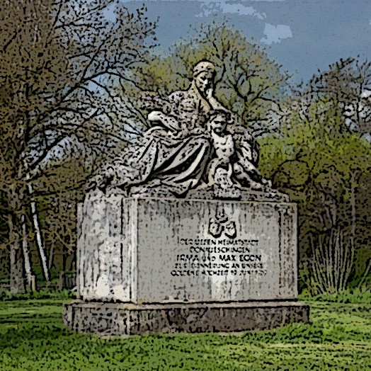 Skulptur am Zusammenfluss von Brigach und Breg