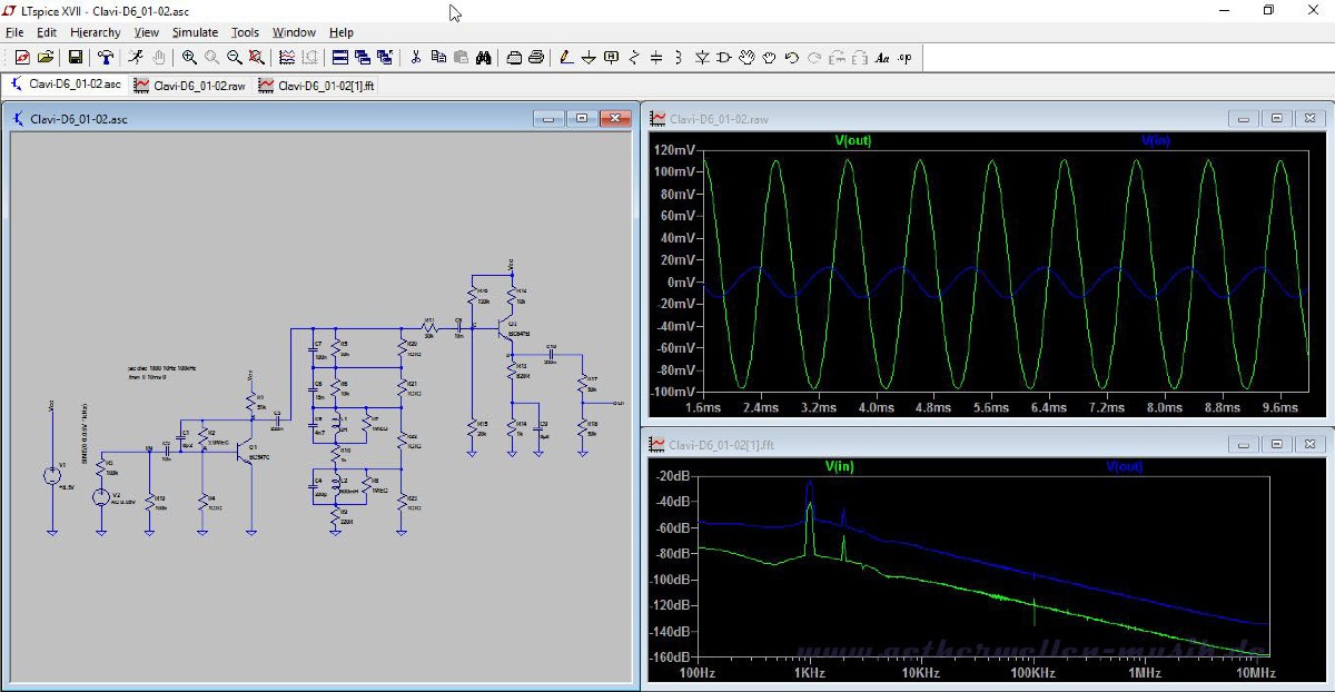 Hohner Clavinet D6 circuit simulation LT Spice