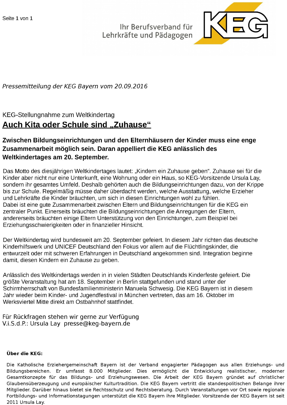 Keg Oberpfalz Aktuelles