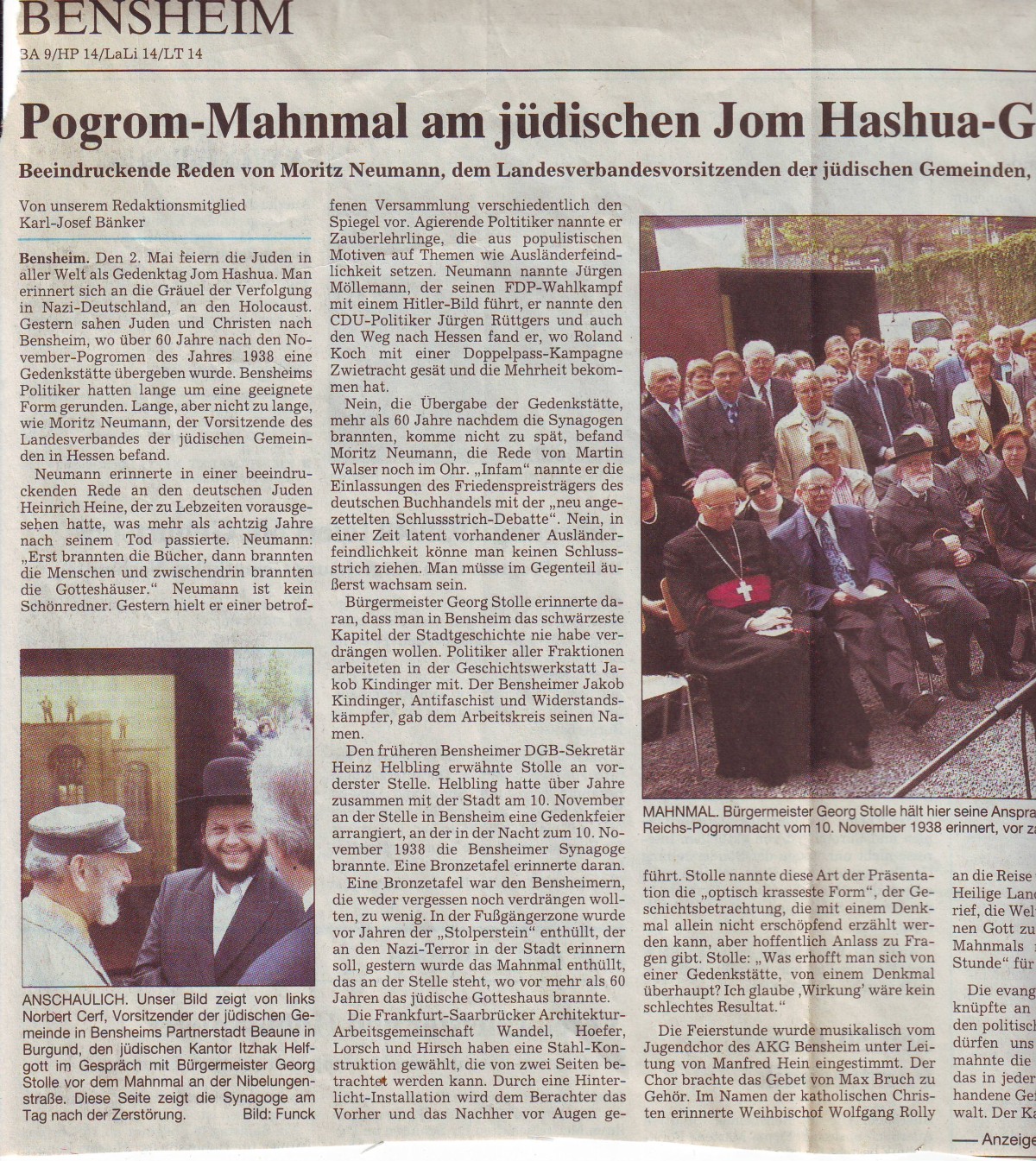 Gedenkstätte, Bensheim, Mahnmal, Synagoge
