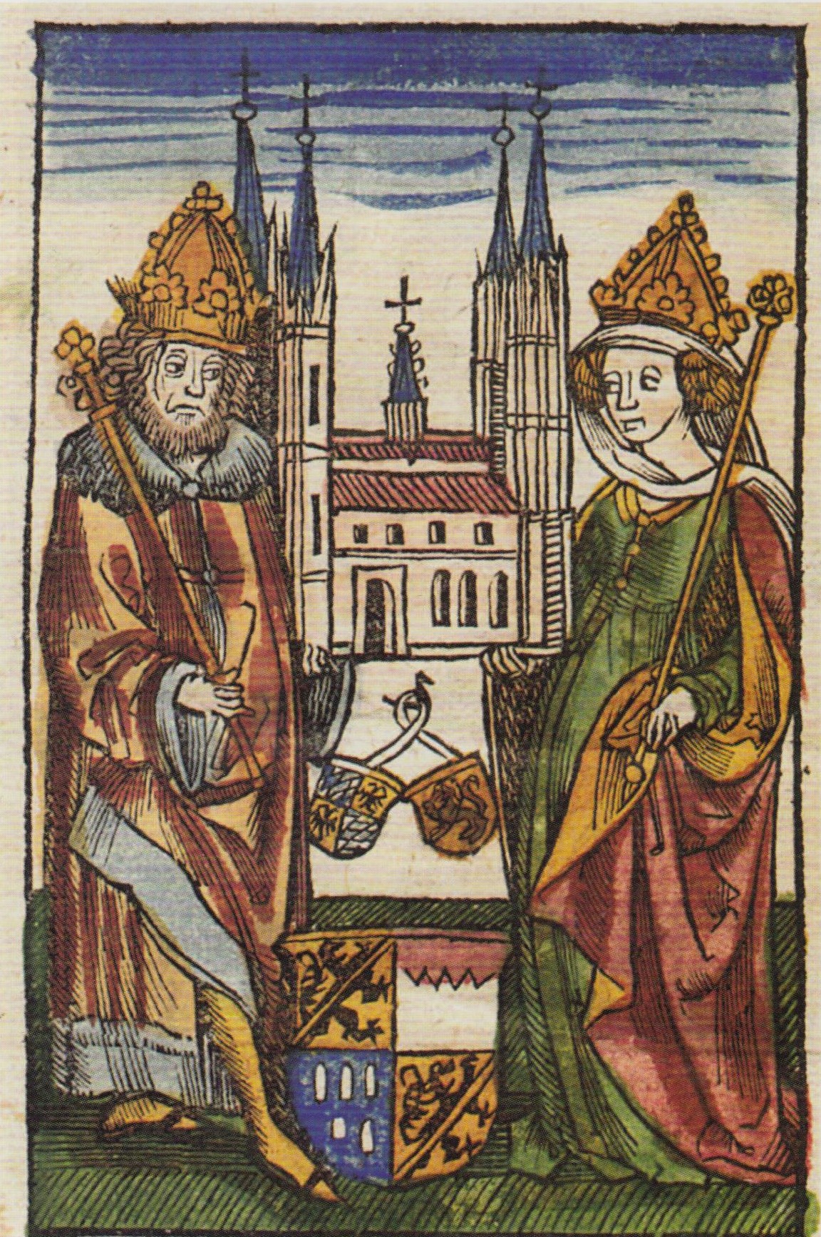Heinrich und Kunigunde mit dem Bamberger Dom