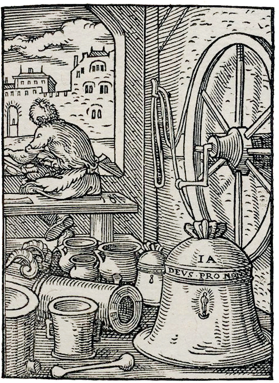 Campanarius, nicht nur Glocken-, auch Geschützgießer, Jost Amman, 1568.