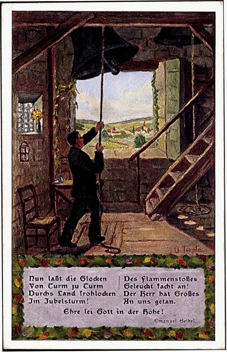 Siegesglocken, Gedicht von Emanuel Geibel, illustriert von U. Tieple.