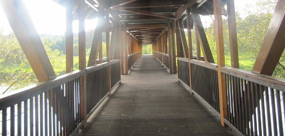 Elberadweg Holzbrücke über die Mulde bei Dessau