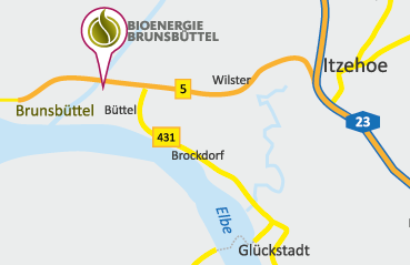Anfahrtskizze Bioenergie Brunsbüttel (BEBC)