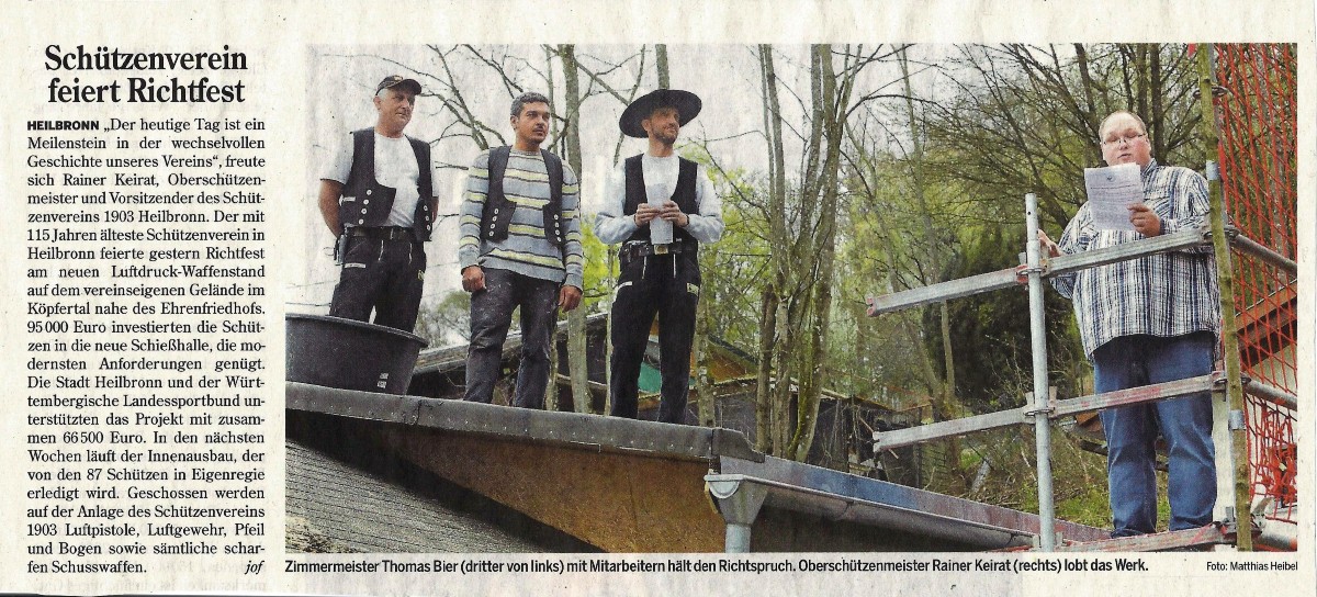 Richtfest am 12. April 2018