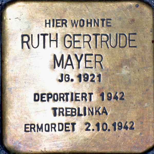 Stolperstein von: Ruth Gertrude Mayer
