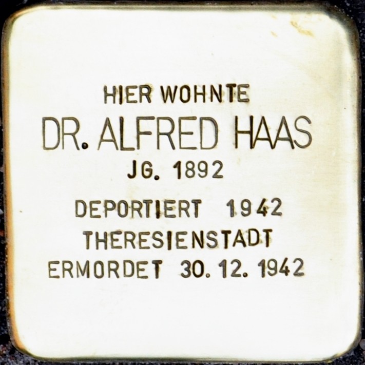 Stolperstein von: Dr. Alfred Haas