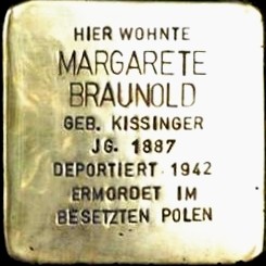 Stolperstein von: Margarete Braunhold