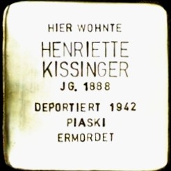 Stolperstein von: Henriette Kissinger