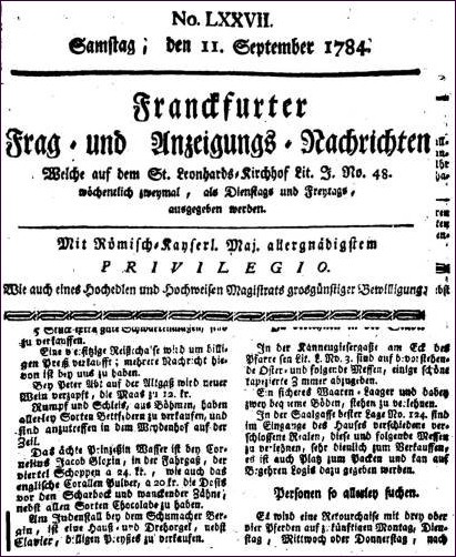 Frankfurt Drehorgel Leierkasten 1784