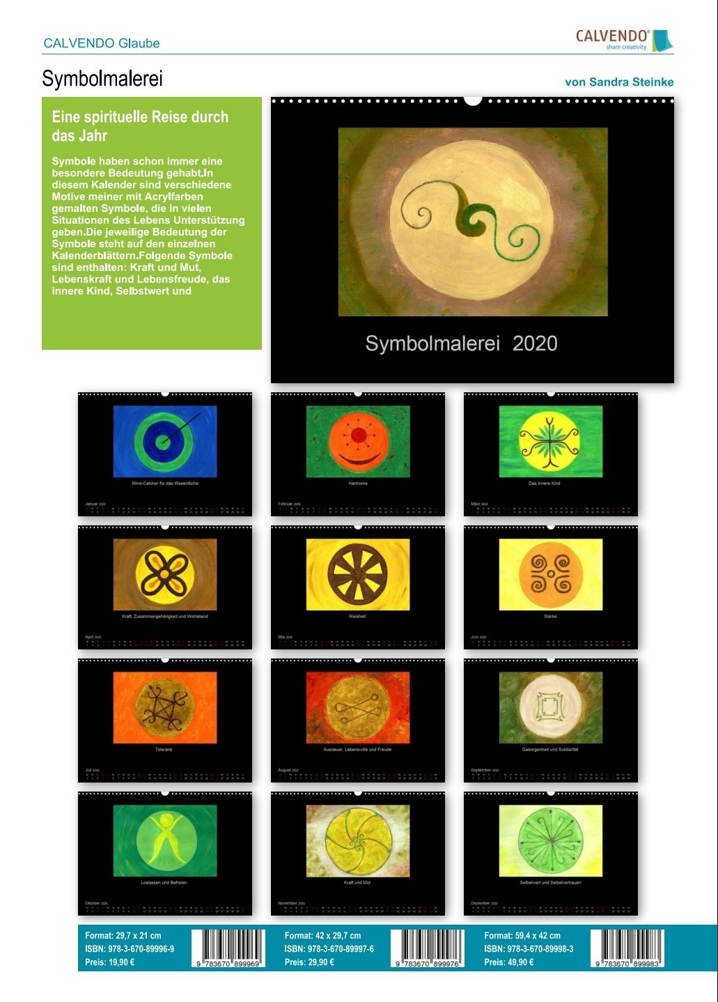 Kalender mit Symbolmalerei