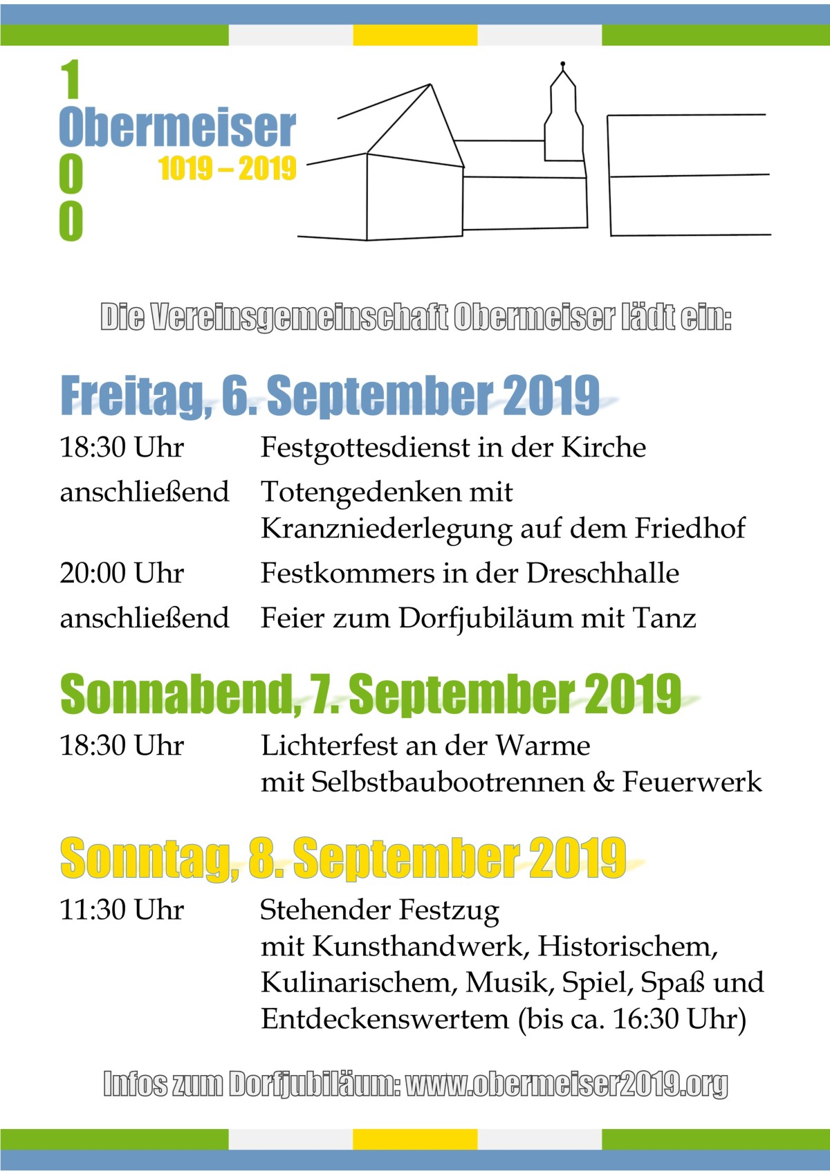 Plakat Festablauf Dorfjubiläum