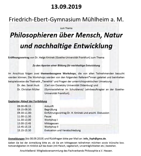 Fortbildung in Mühlheim am 13.9.2019