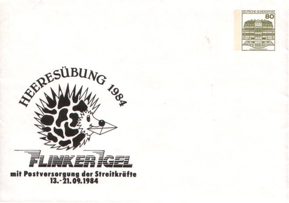 Brief mit eingedruckter Marke 80 Pf Schloss Wilhelmsthal