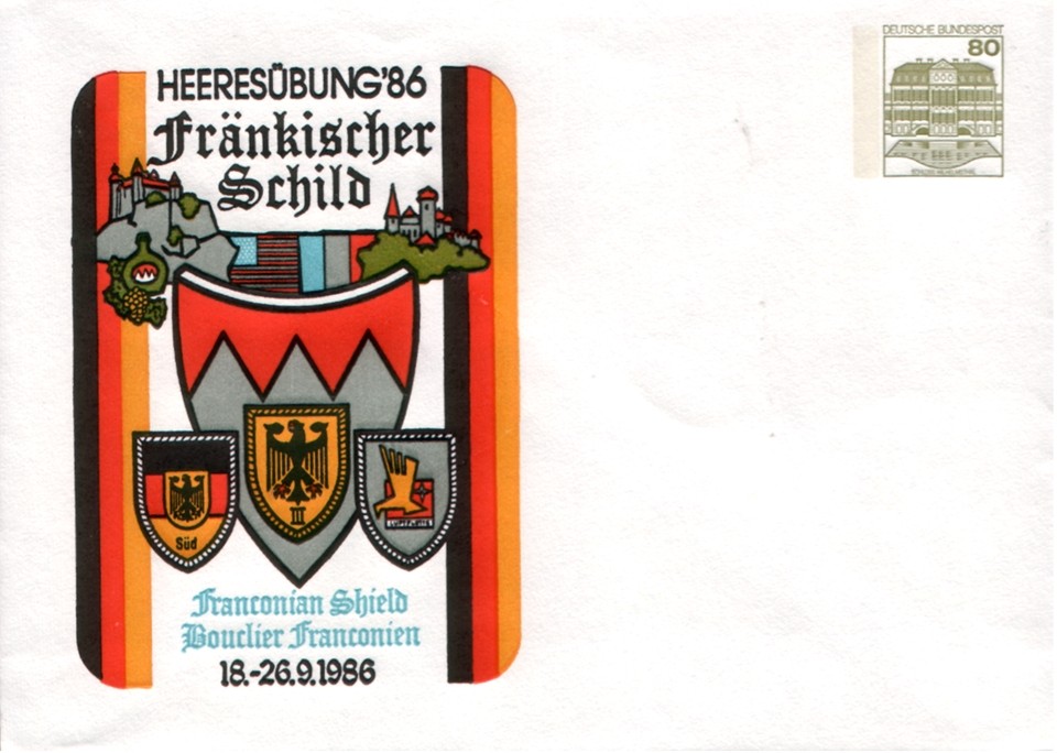 Brief mit eingedruckter Marke 80 Pf Schloss Wilhelmsthal