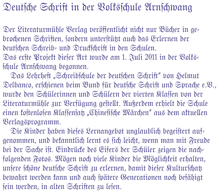 Schulprojekt Deutsche Schrift