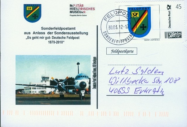 Motiv: MILITAR HISTORISCHES MUSEUM, Beschriftung "Deutsche Post Feldpost Bonn, ASt Kenzingen"