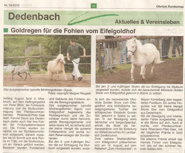 Artikel Olbrück Rundschau Nr. 34/2012