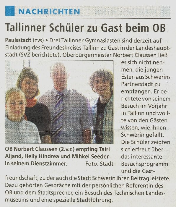 Schweriner Volkszeitung, 24.04.2007, S. 16
