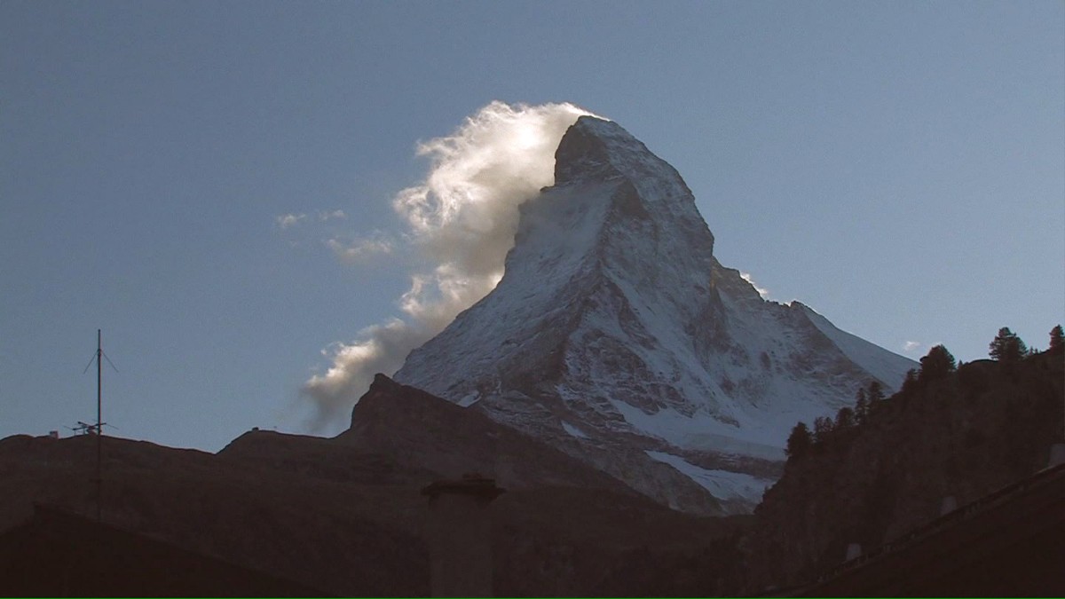 Das Matterhorn am Abend von Zermatt aus 
