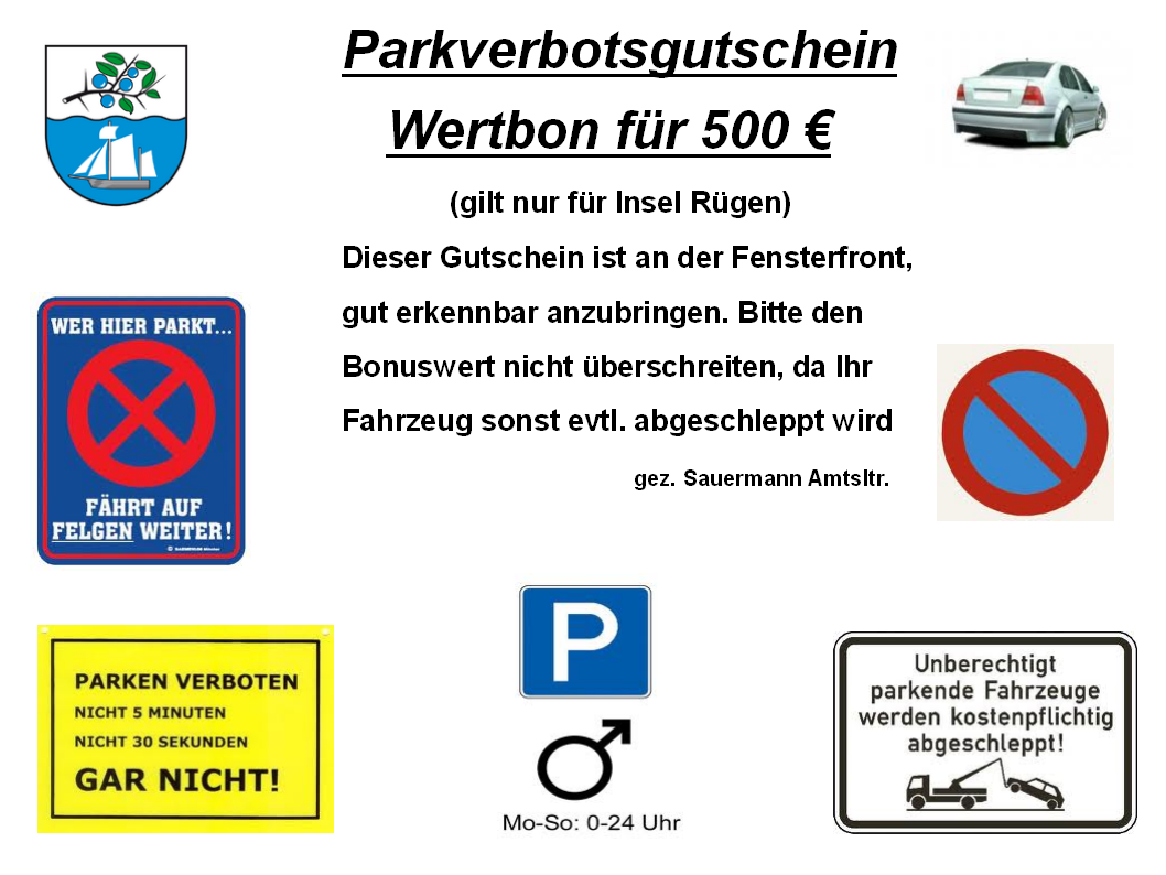 Parkverbotgutschein